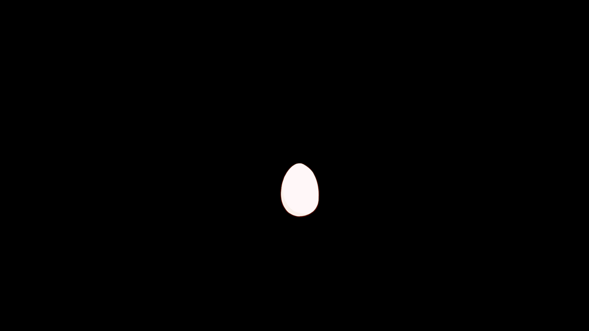 A close-up of a small light pink eggshell against a black background.