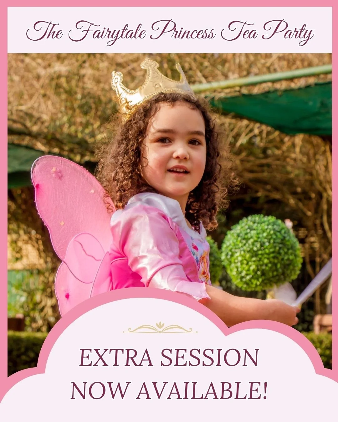 ✨ IT&rsquo;S HAPPENING ✨

Due to overwhelming demand, we&rsquo;ve officially opened a second session of our Fairytale Princess Tea Party 👑🫖💖

We are so excited to welcome even more local families to this magical experience &mdash; but tickets are 