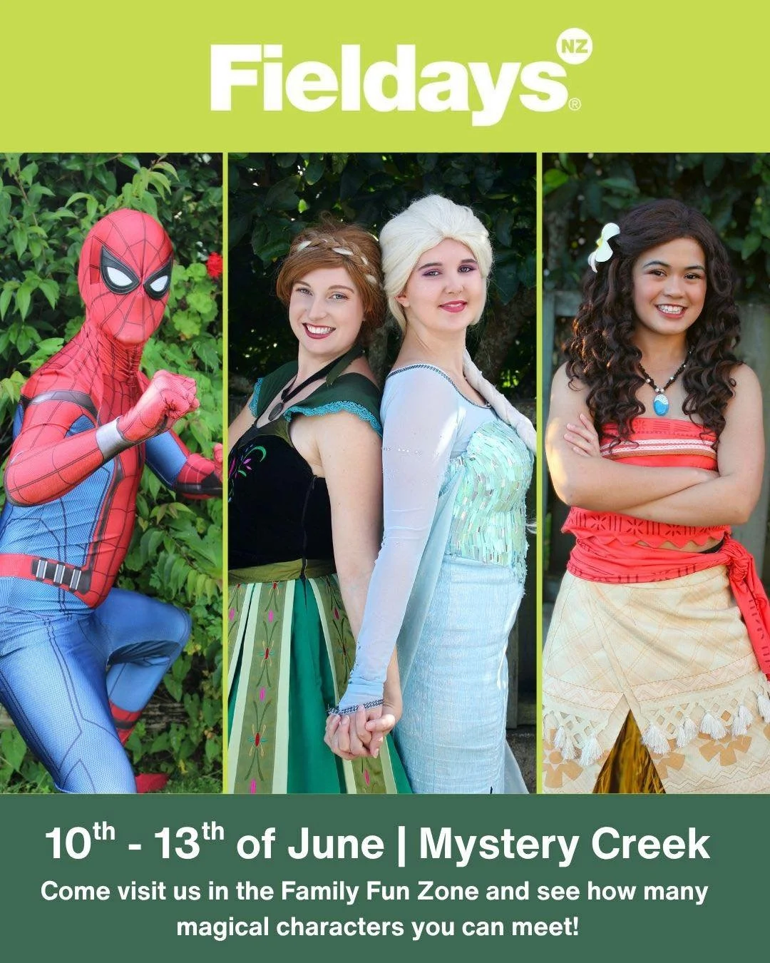 Fielday fun is almost here!! 🎲

You heard it folks, the iconic Fieldays starts tomorrow - our characters are so excited to be joining little ones in the Family Fun Zone between 9:00am and 3:00pm from Wednesday the 10th to Saturday the 13th 😱

Not o