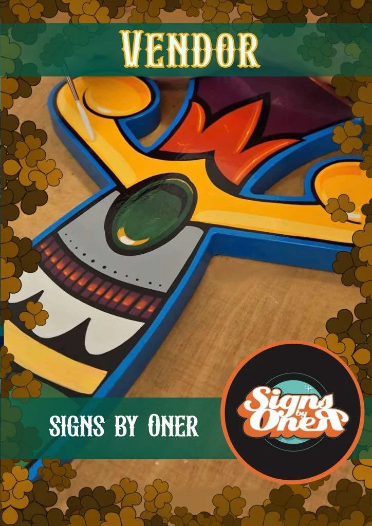 Colorful custom Betty Boop-themed pinball game with a cartoon figure, large green eye, and orange, red, blue details.