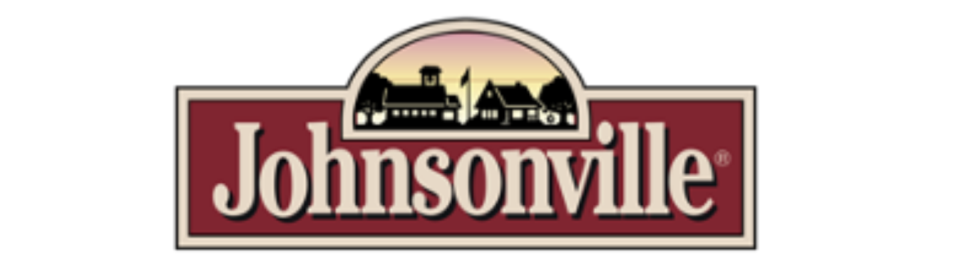 Johnsonville logo with a scenic farm illustration at sunset above the brand name