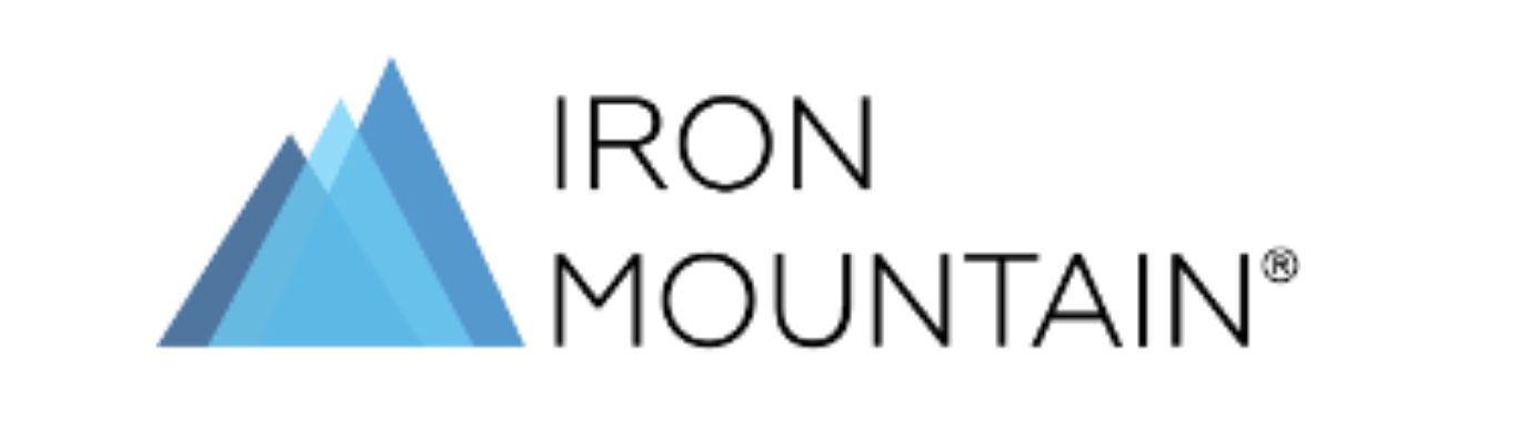 Logo featuring stylized blue mountain peaks with the text 'Iron Mountain' to the right.