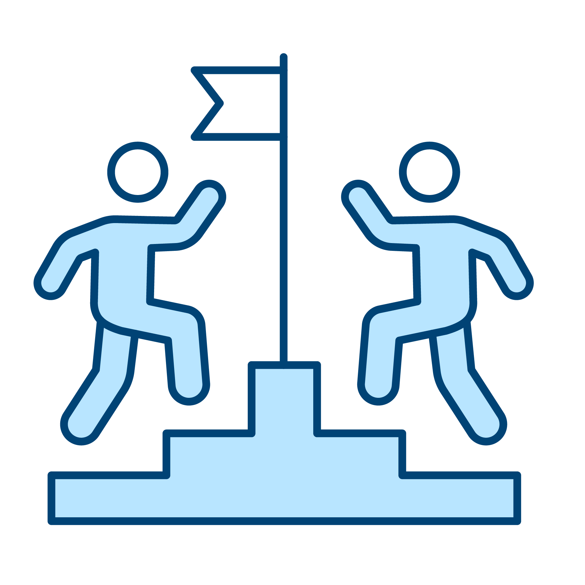 Illustration of two people playing chess, seated across from each other, with a chessboard between them.