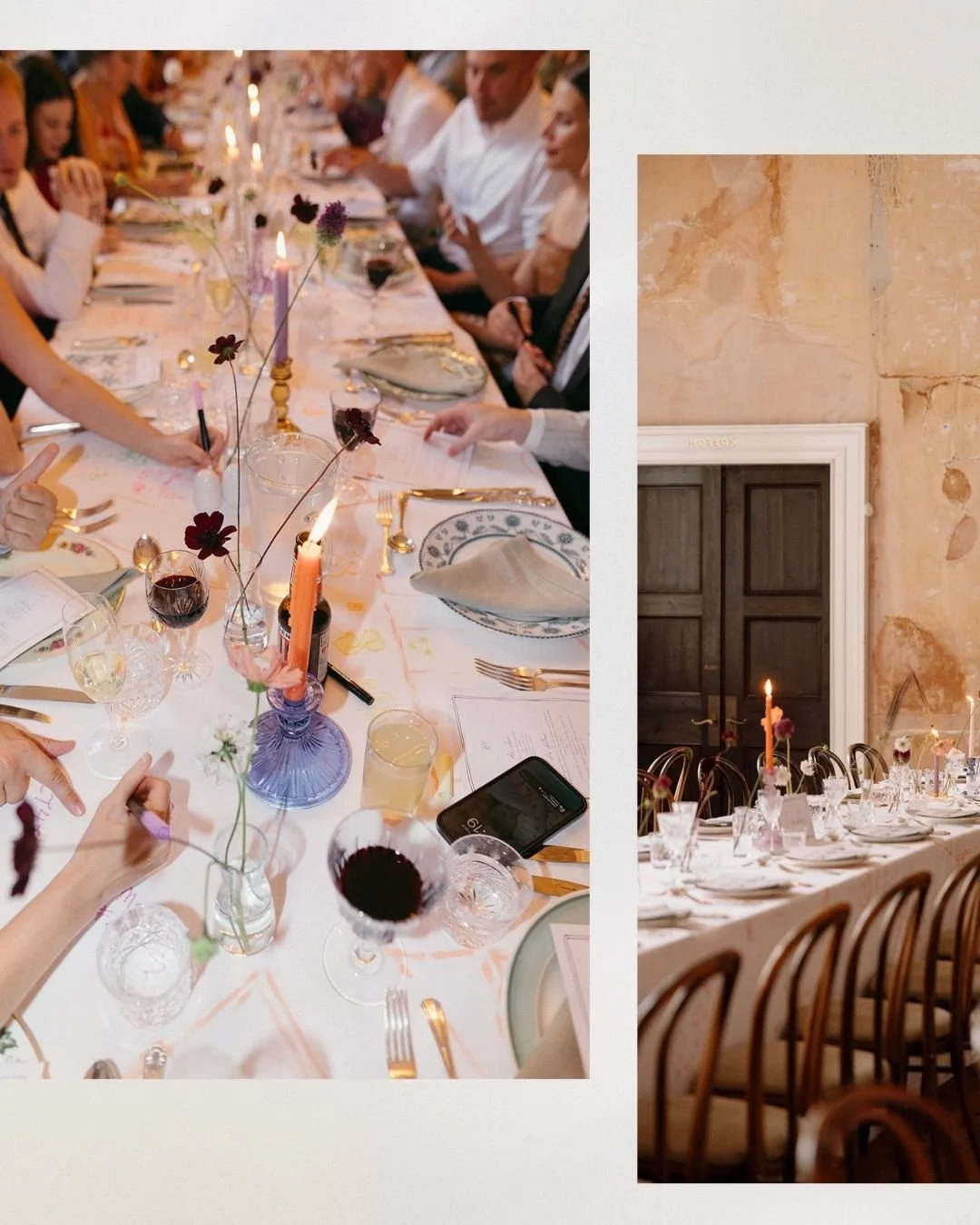 DINE &amp; DOODLE

A dinner that became more than a meal - it became a memory and treasured keepsake.

For this signature celebration, our couple dreamed of a wedding breakfast that invited play, connection, and personal expression. So we partnered w