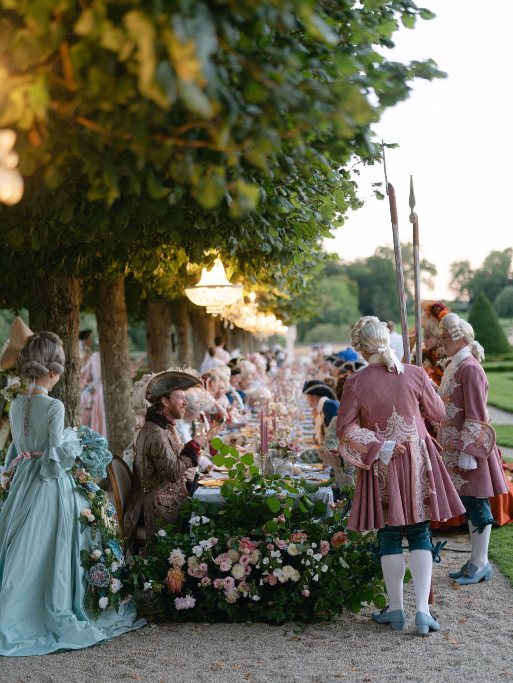 luxury marie antoinette themed party at Chateau du Grand Luce