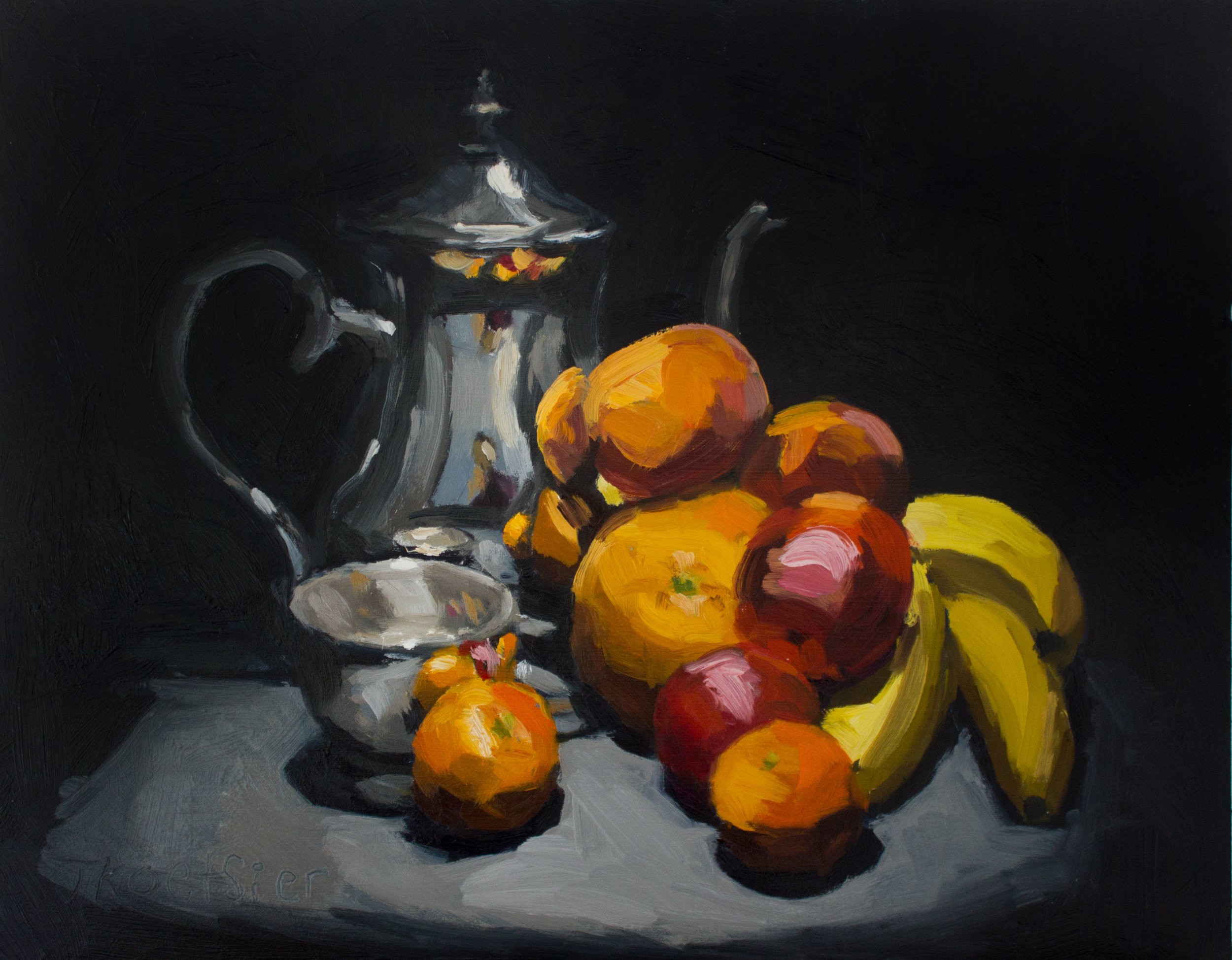 Fruit arrangement with Tea pot