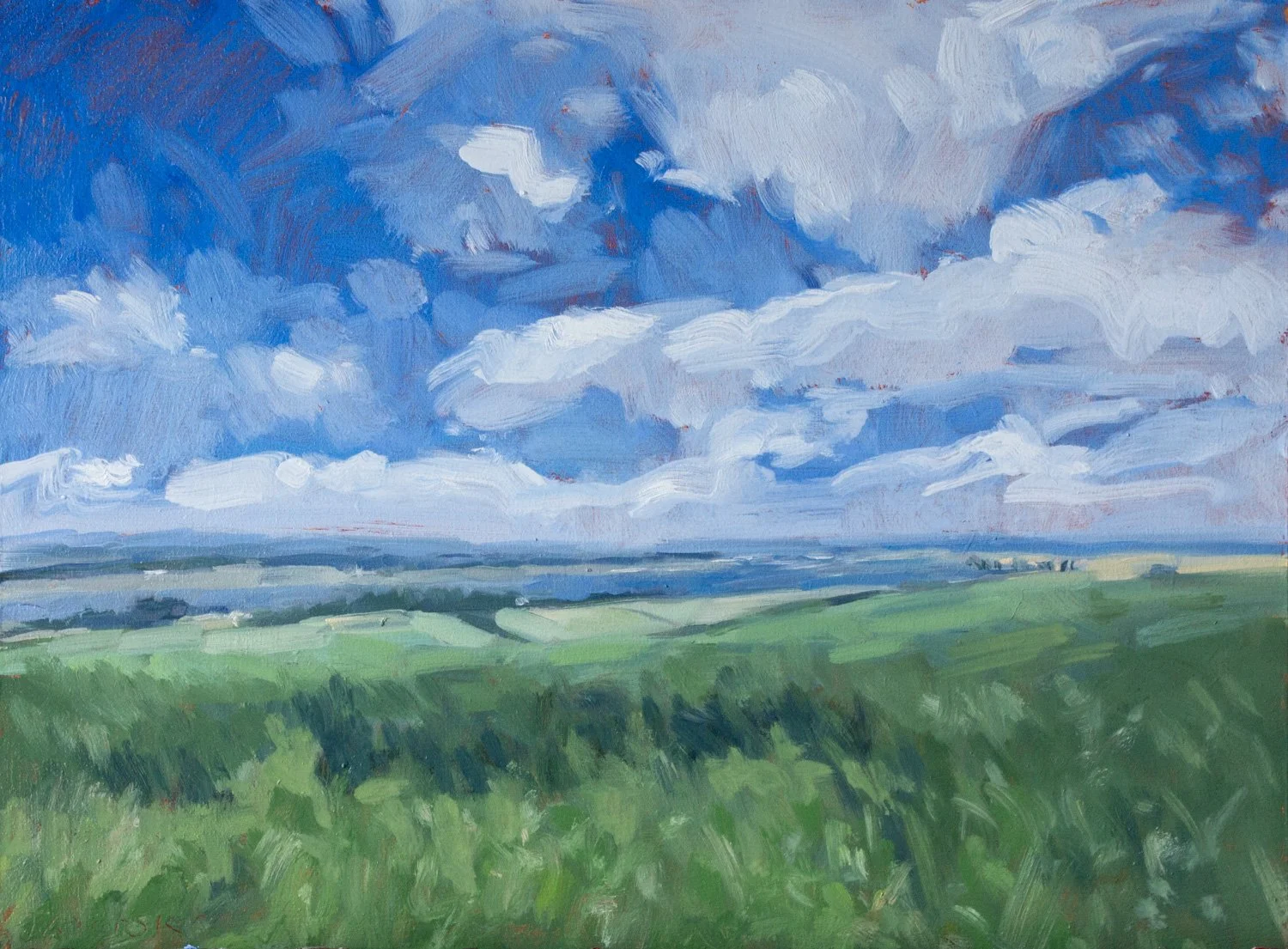 Eden Estuary from Strathkinness, oil painting by Jonathan Koetsier