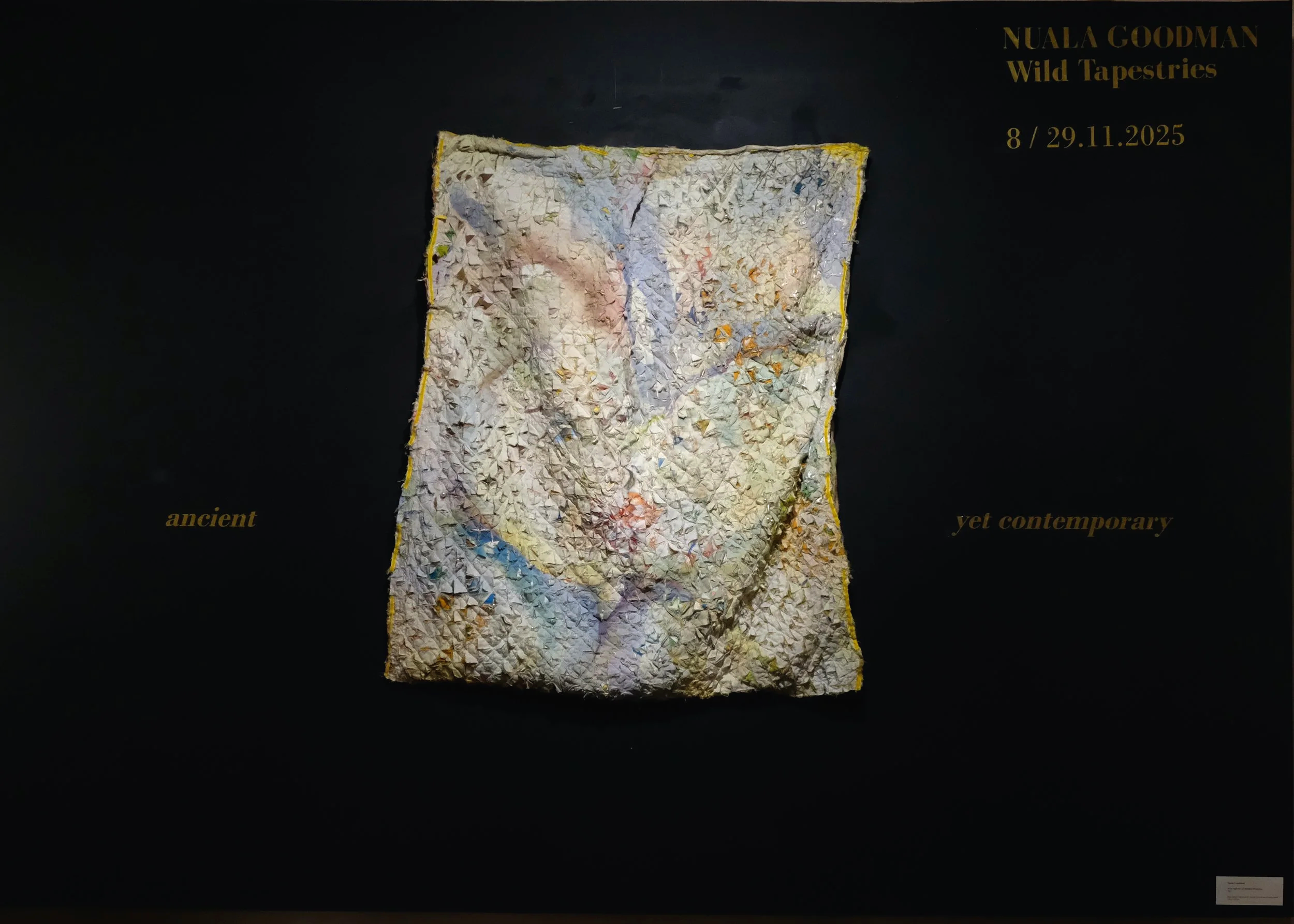 Wild Tapestry 23 (Slashed Bronzino), made in 2023

Silk,cotton, preloved textiles, fabric paint, pearls, 120 x 150 cm

