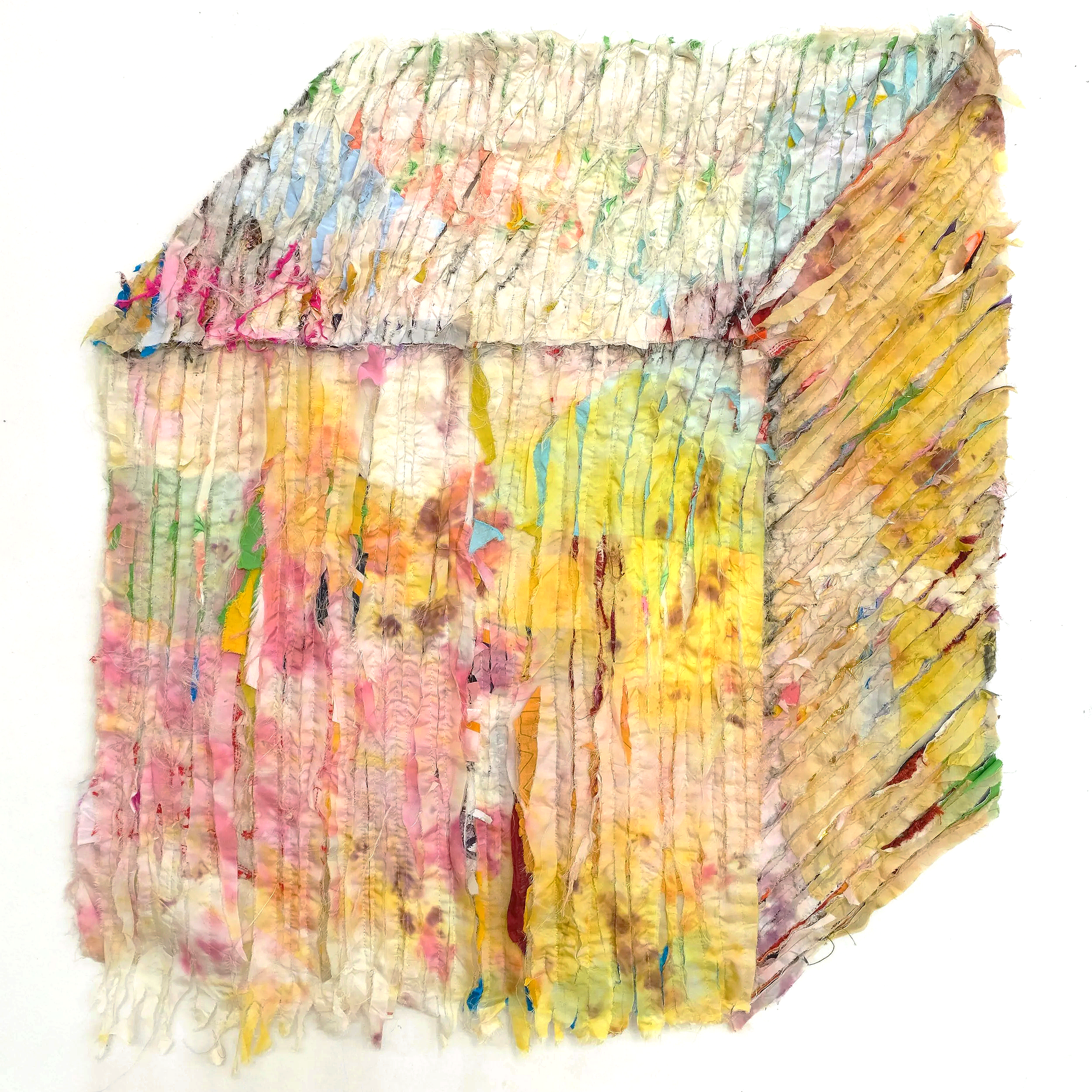 Wild Tapestry 25. Ecoprinted cupro, cotton, silk, preloved fabrics, 86x80cm, 2025