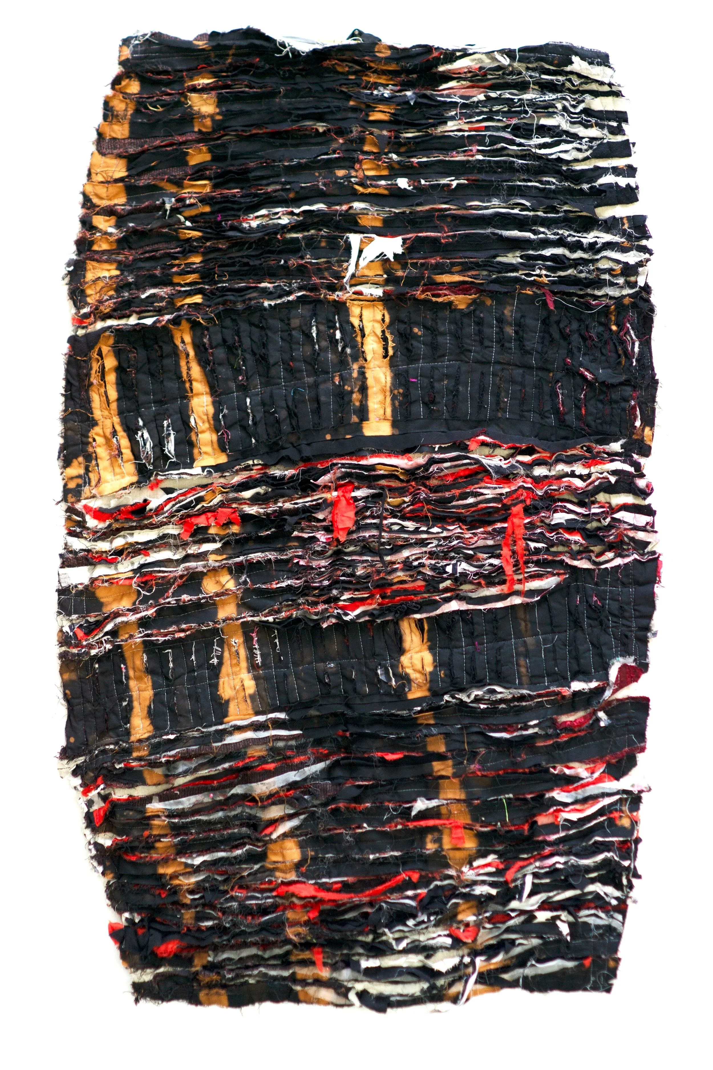 Wild Tapestry 17. Cotton, silk, poly, 122x150cm. Sewn and slashed