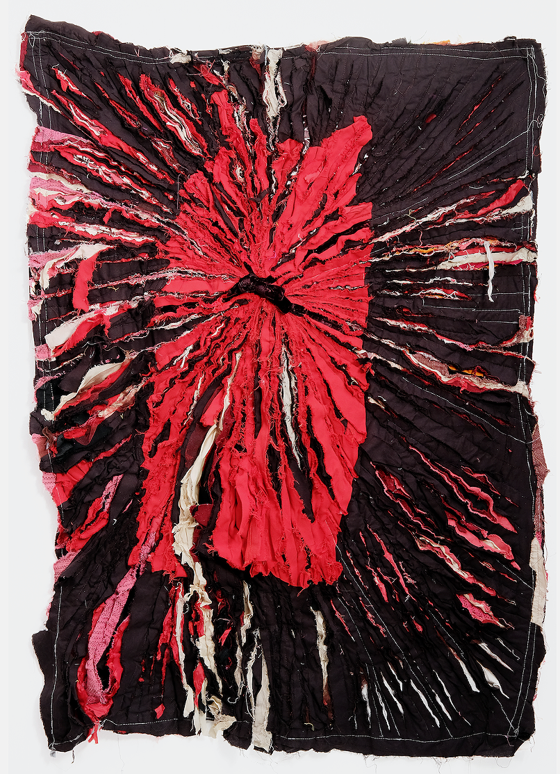Wild Tapestry 21. Wool, cotton, silk, 90x120cm. Sewn and slashed.
