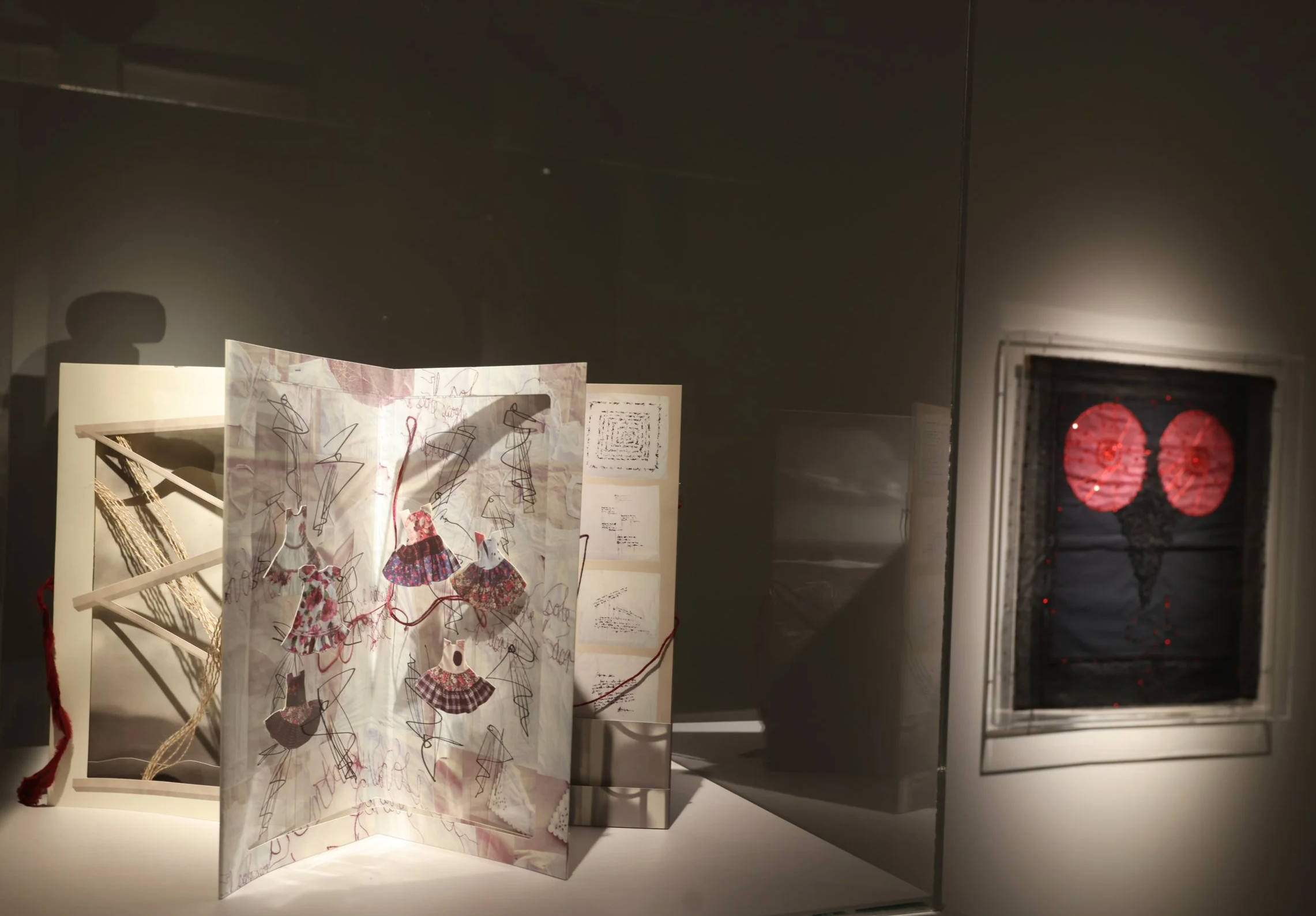 Maria Lai catalogue, Clemen Parrocchetti, La luna interrotta dal fulmine, 1985, embroidered tapestry
