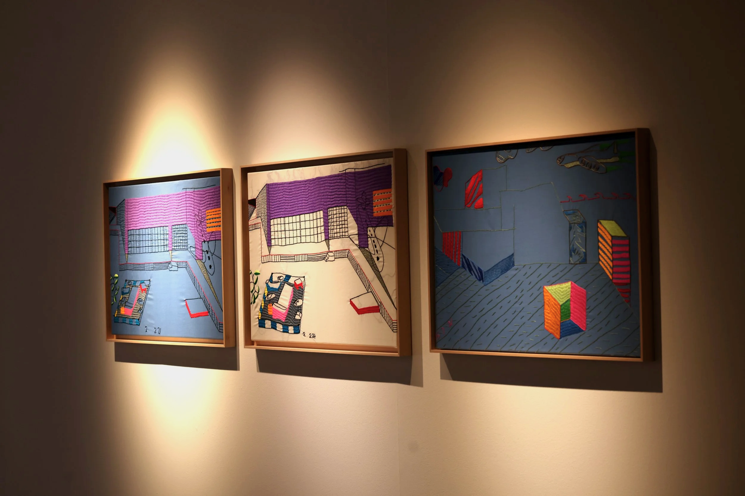 
Beppe Caturegli, BC 22 21 B, 2024, embroidered architecture on canvas
