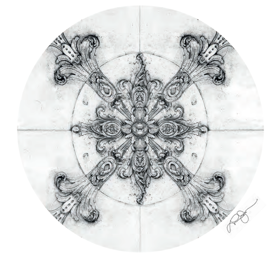 Lisa Farmer "This plate celebrates the state in which opposing forces harmonise; the absolute beauty of being in or coming into equilibrium."