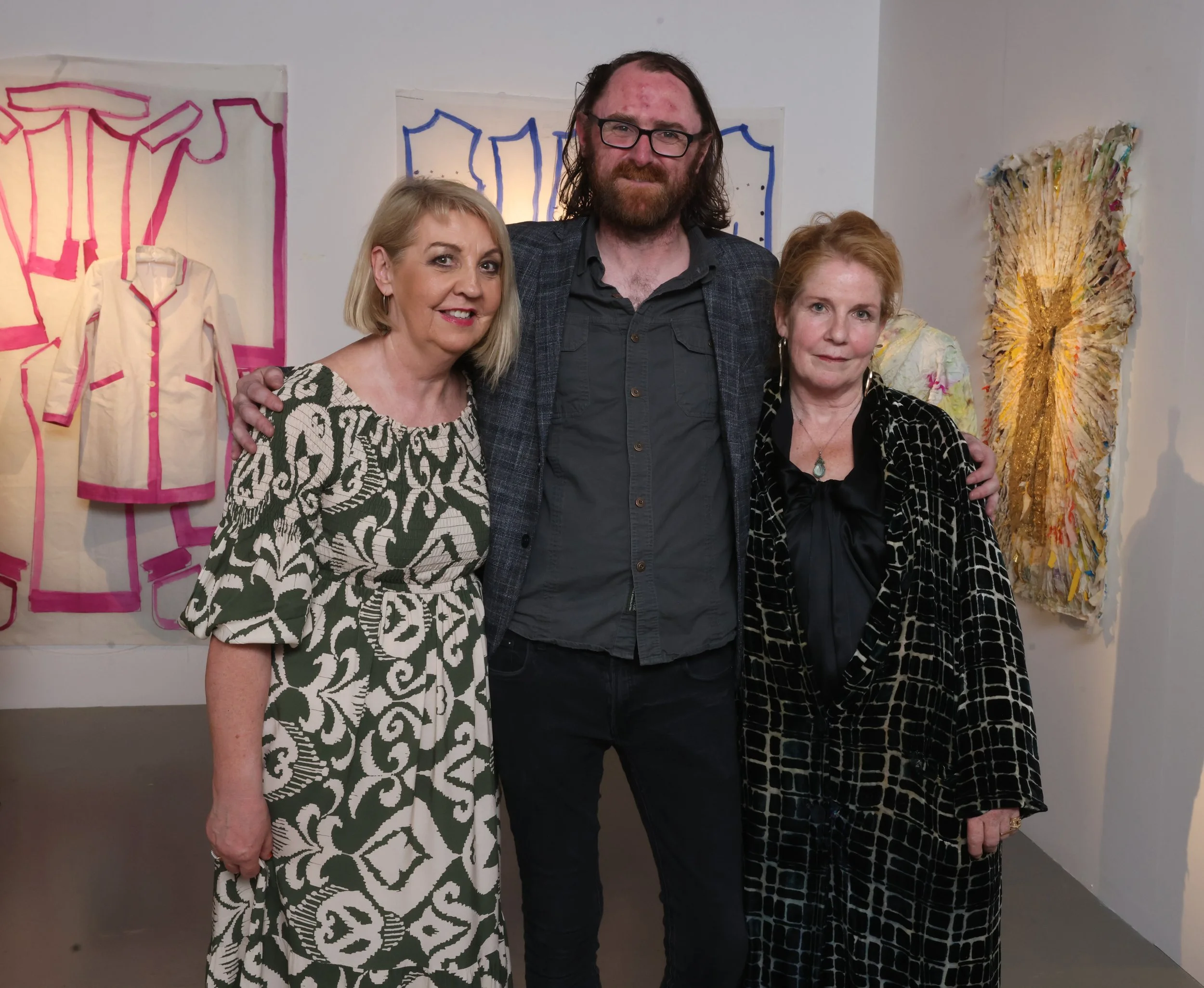 OPW staff Angela Cassidy, Dave Hartley with Nuala Goodman
