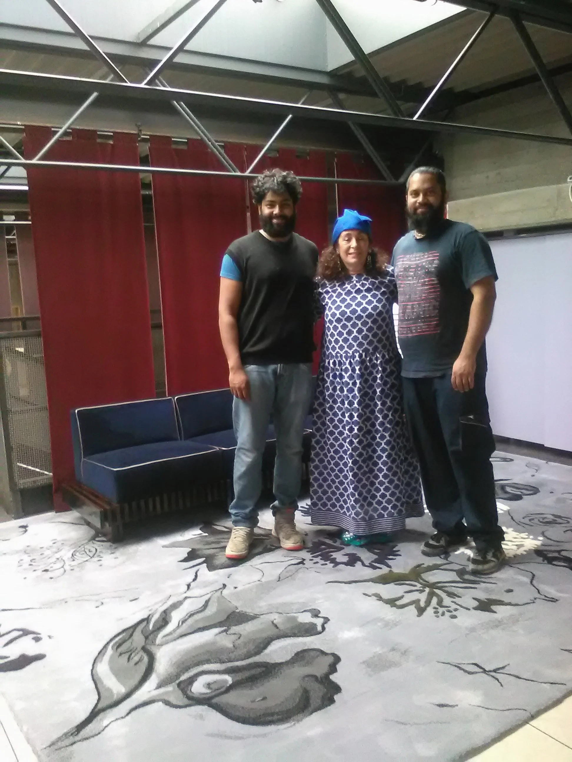 Installing Flower Power rug in Nilufar Depot, 2016