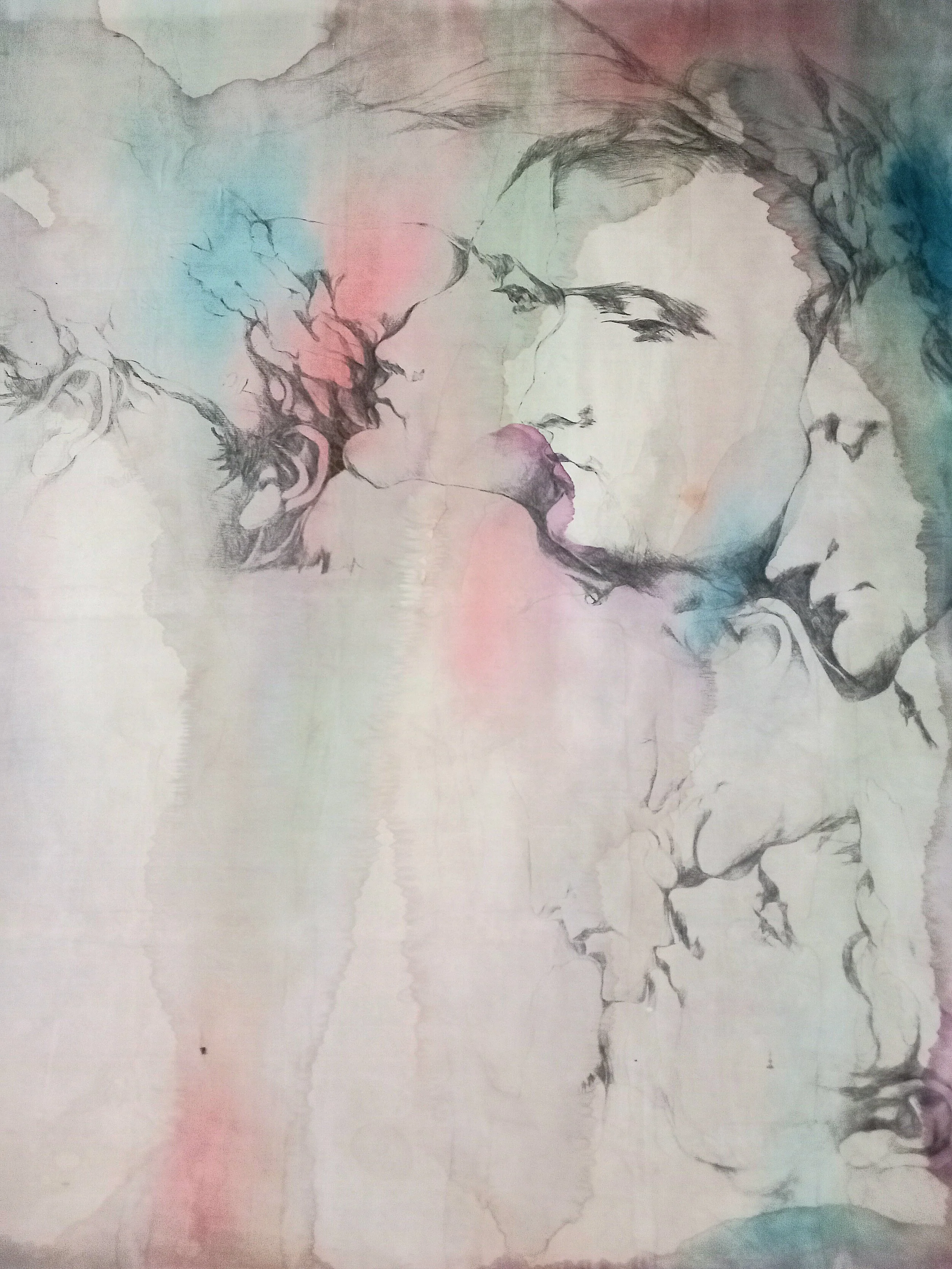 'Stretched Napoleon', painting on satin, 1988