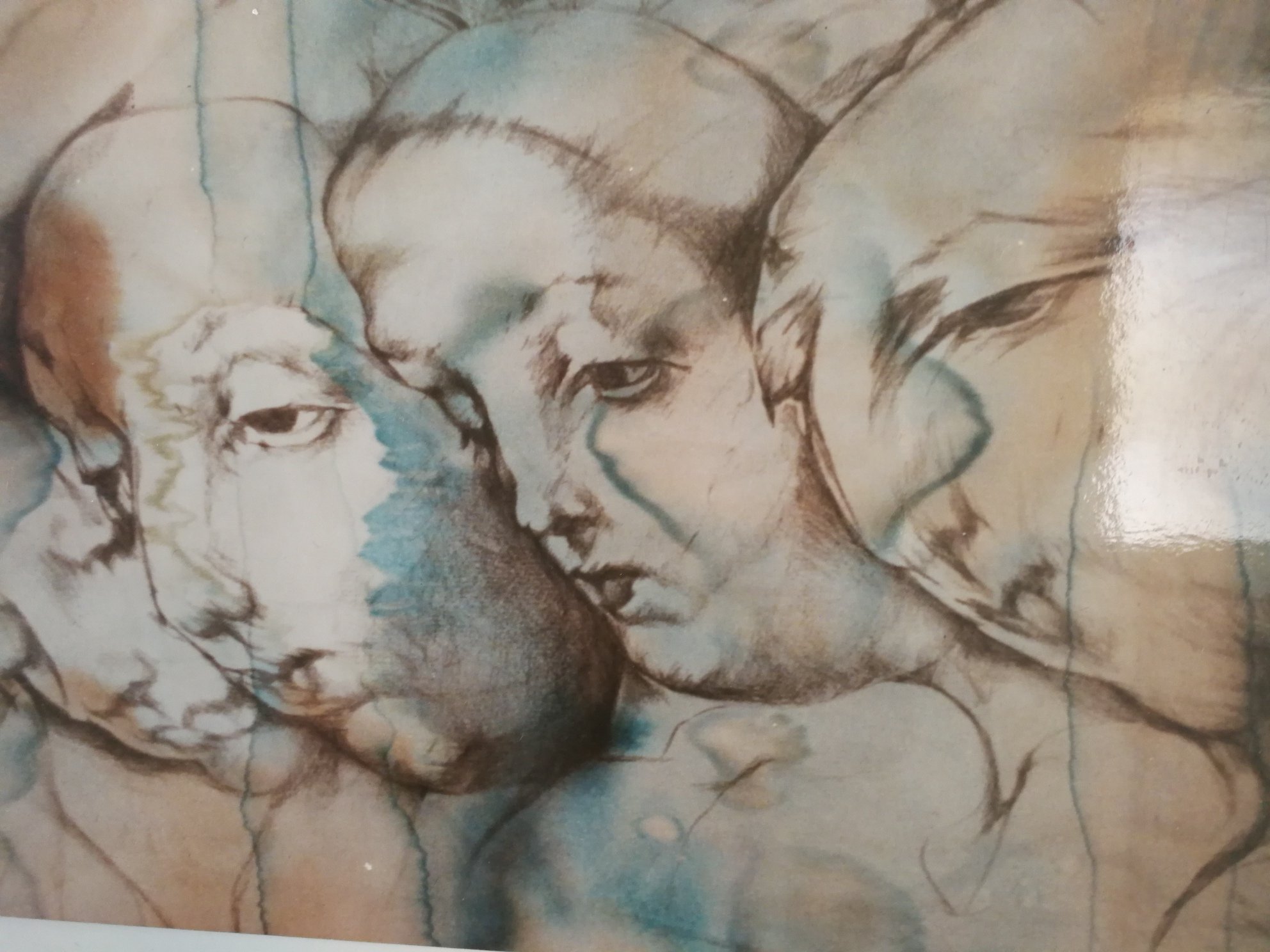 'Distored Girl', painting on satin, 1988