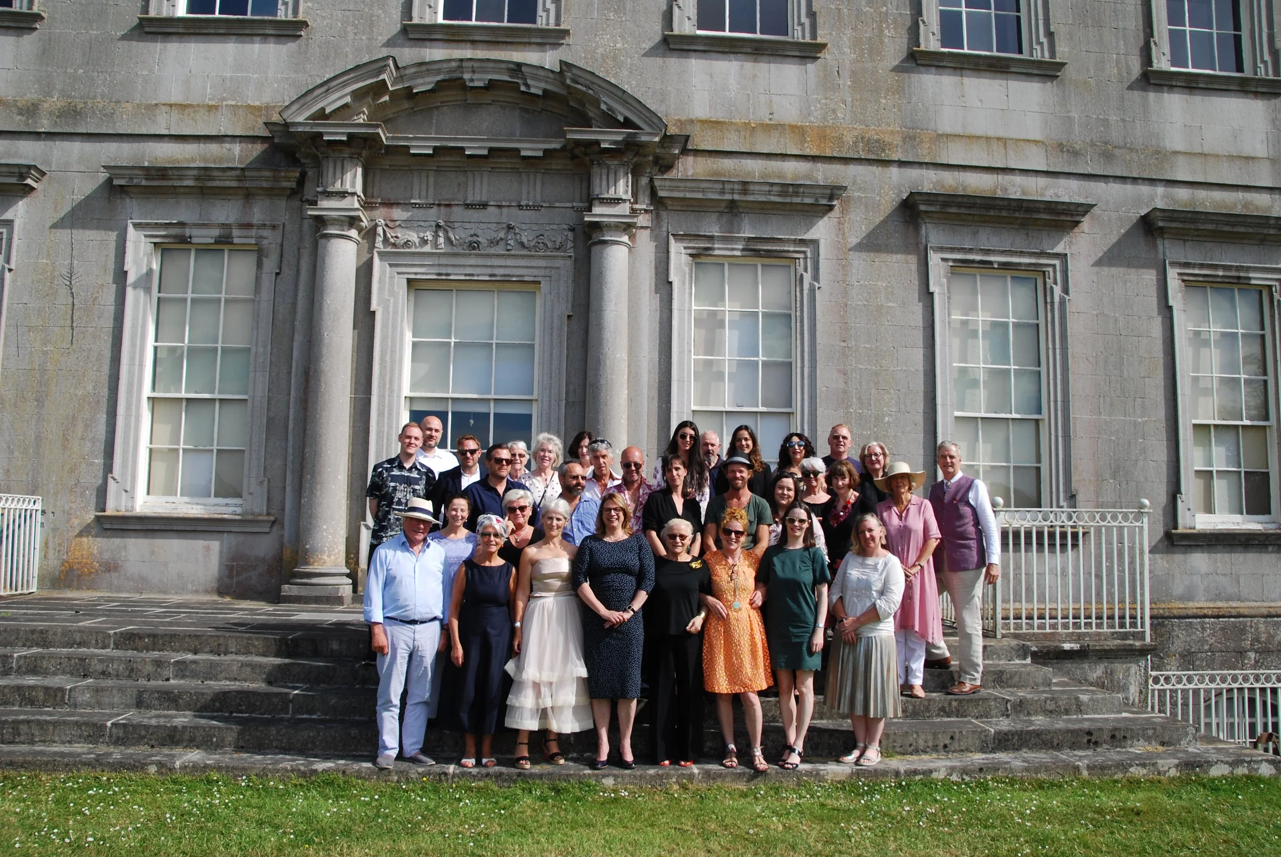 The curators with the artists in front of Castletown House