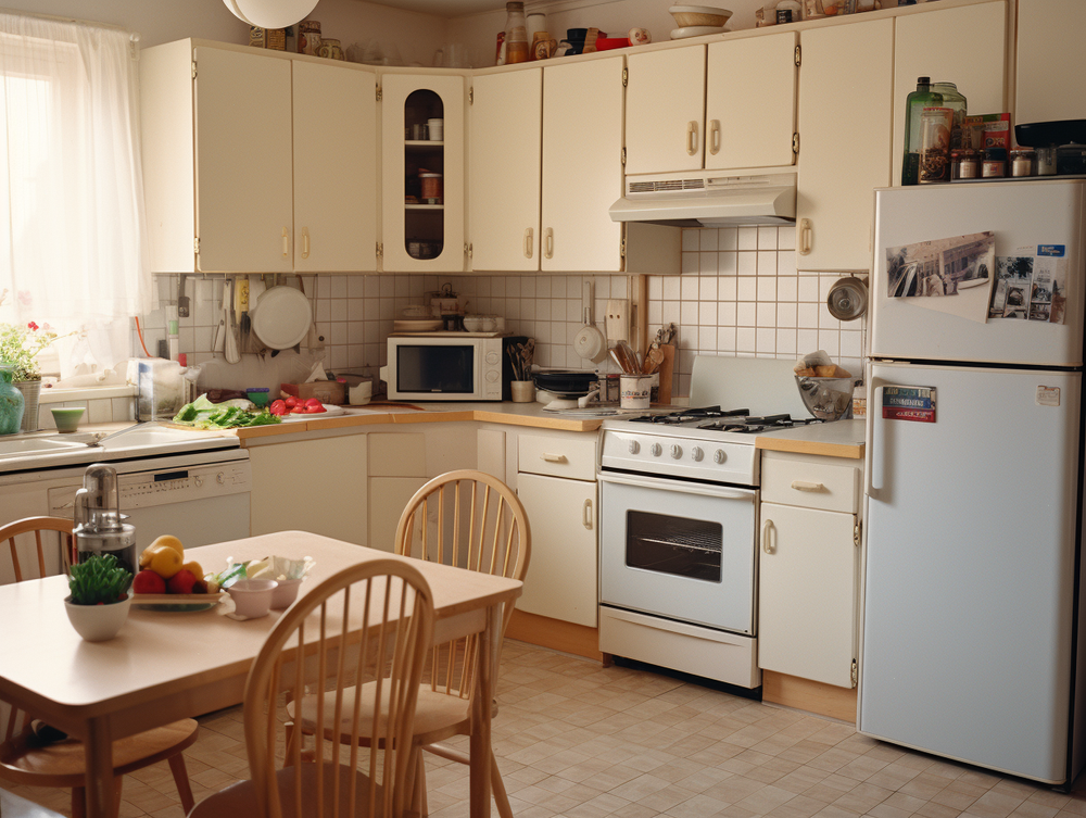 Outdated Kitchen Cabinets and Appliances
