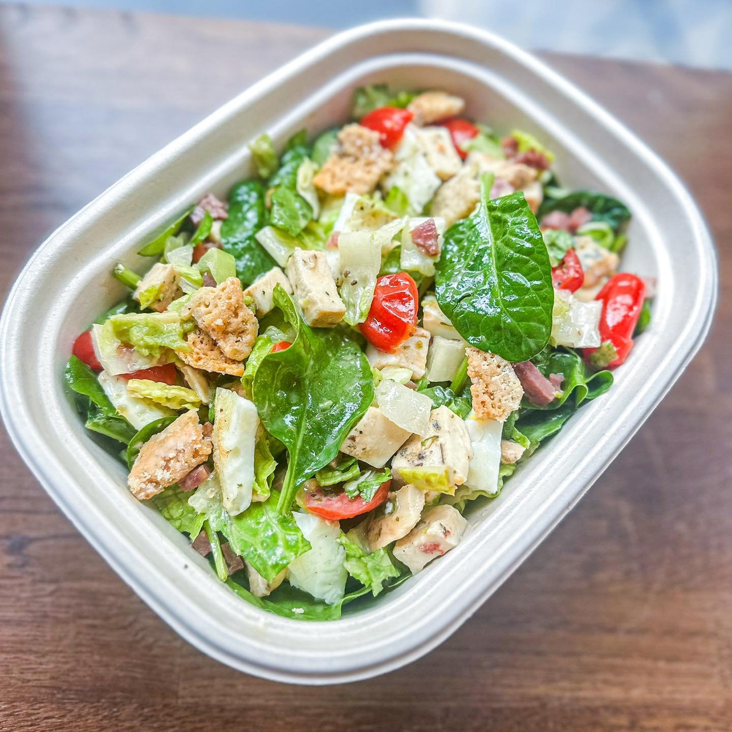 started as a special, now the maple cobb salad is here! now part of our regular menu with our irresistible maple dijon dressing tossed with 🥬 🍗 🥓 🥚 🥑 🍅 🧀 🥗 ❤️ 

this is your new go-to hearty healthyish salad that is delicious and leaves you f