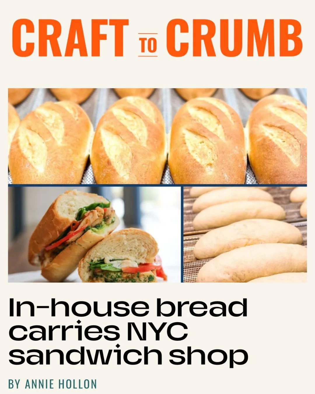 We&rsquo;re honored to be featured in @crafttocrumb (link in bio)! Thank you for profiling our obsession with baking our own sub rolls from scratch that are the heart of our healthyish sandwiches. 

This Small Business Saturday, we&rsquo;re celebrati