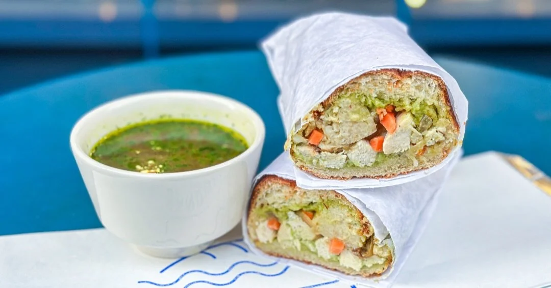 Baby it&rsquo;s cold AF outside - come get toasty with our soul-warming Chicken Matzo Ball Sub Au Jus. Is it a little crazy? Sure, but it&rsquo;s also crazy good and might just be your new holiday tradition. 
.
.
#healthyish #sandwell #betterforyou #