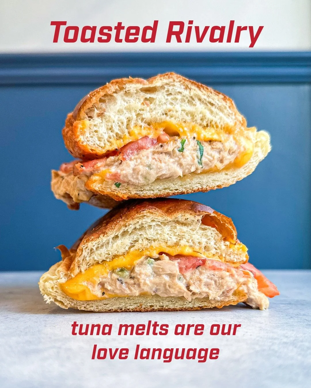 This Valentine&rsquo;s Day, transport yourself to the cottage with @getsandwell&rsquo;s Toasted Rivalry Tuna Melt 💘 
Lovingly crafted with dill tuna salad, kosher pickles, tomato, and cheddar &mdash; all on our classic semolina bread, baked fresh in