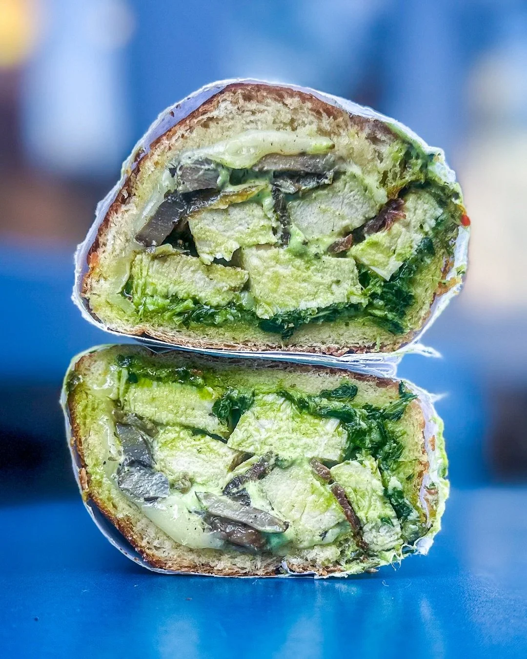 Wild ramps are here. Just a few weeks then gone til next spring. Meet The Chicken Rampant 🌿 our mushroom bacon swiss, ramp-ified.
 
We&rsquo;re obsessed with the kaleidoscope flavor of wild ramps &mdash; garlic, leek, spring onion &amp; more, all ro