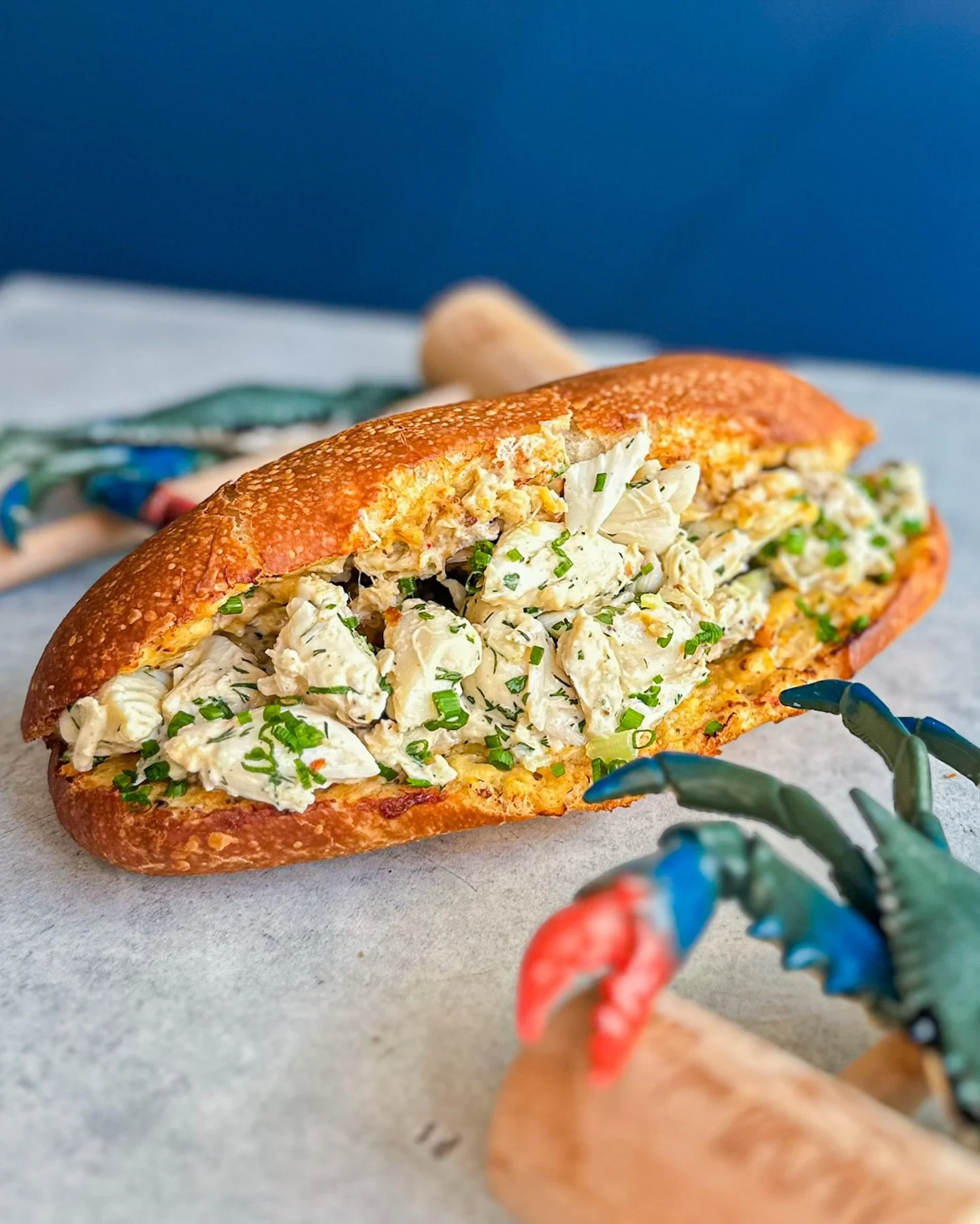 Crab > lobster 🦀 The Bawlmer Crab Roll, Hon &mdash; a love letter in sandwich form to the blue crab traditions our founder @andygottlieb_ grew up with in Baltimore. 

He has famously burned his mouth on hot Maryland crab dip more than anything el