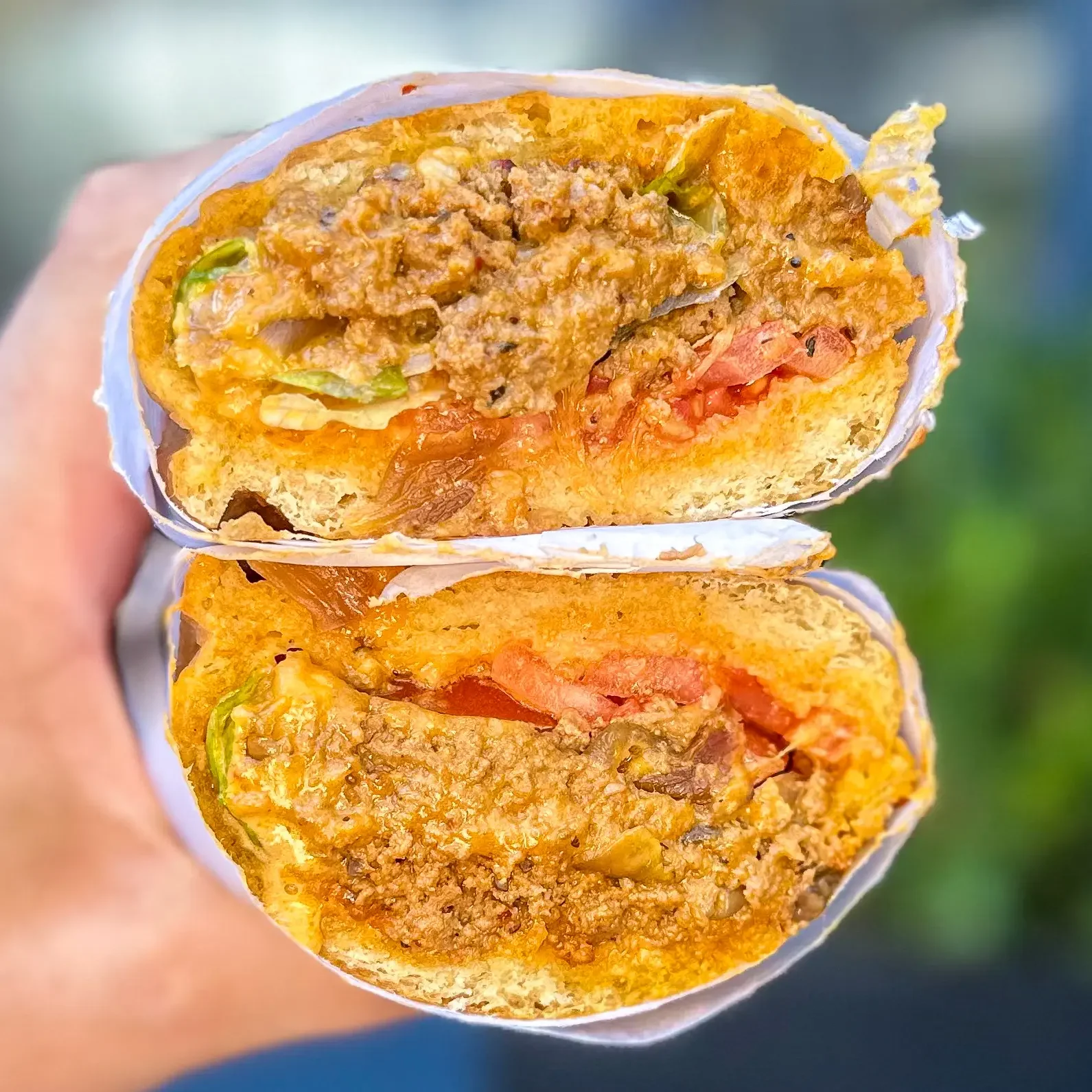 Sandwell's Turkey Chopped Cheese Limited Time Special Offer — ground turkey, caramelized onions, melty cheese, house sazon, lettuce, tomato, and secret sauce on a house-baked semolina roll, available at Sandwell sandwich shops in NYC