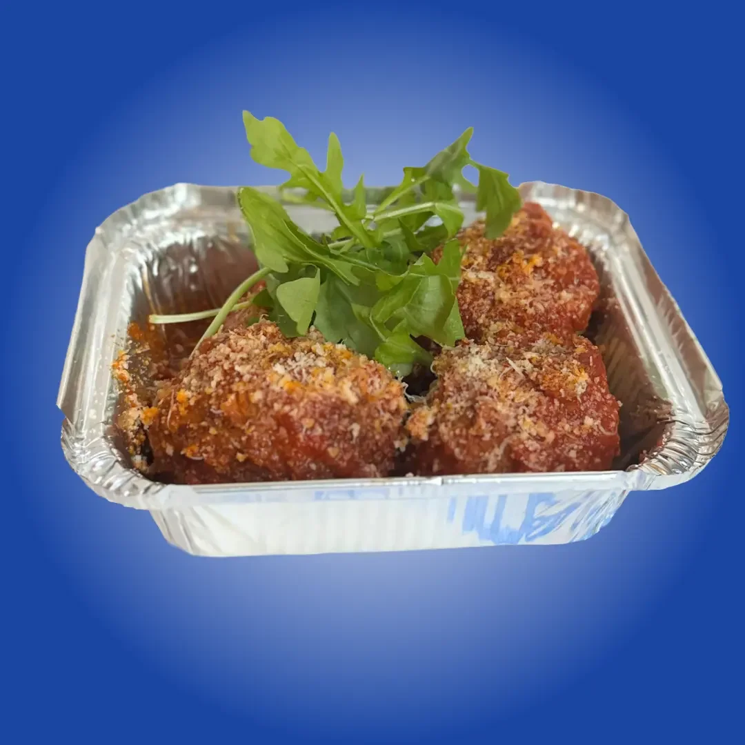 Sandwell's Turkey Meatballs braised in house-made Sunday sauce marinara, available at Sandwell sandwich shops in NYC