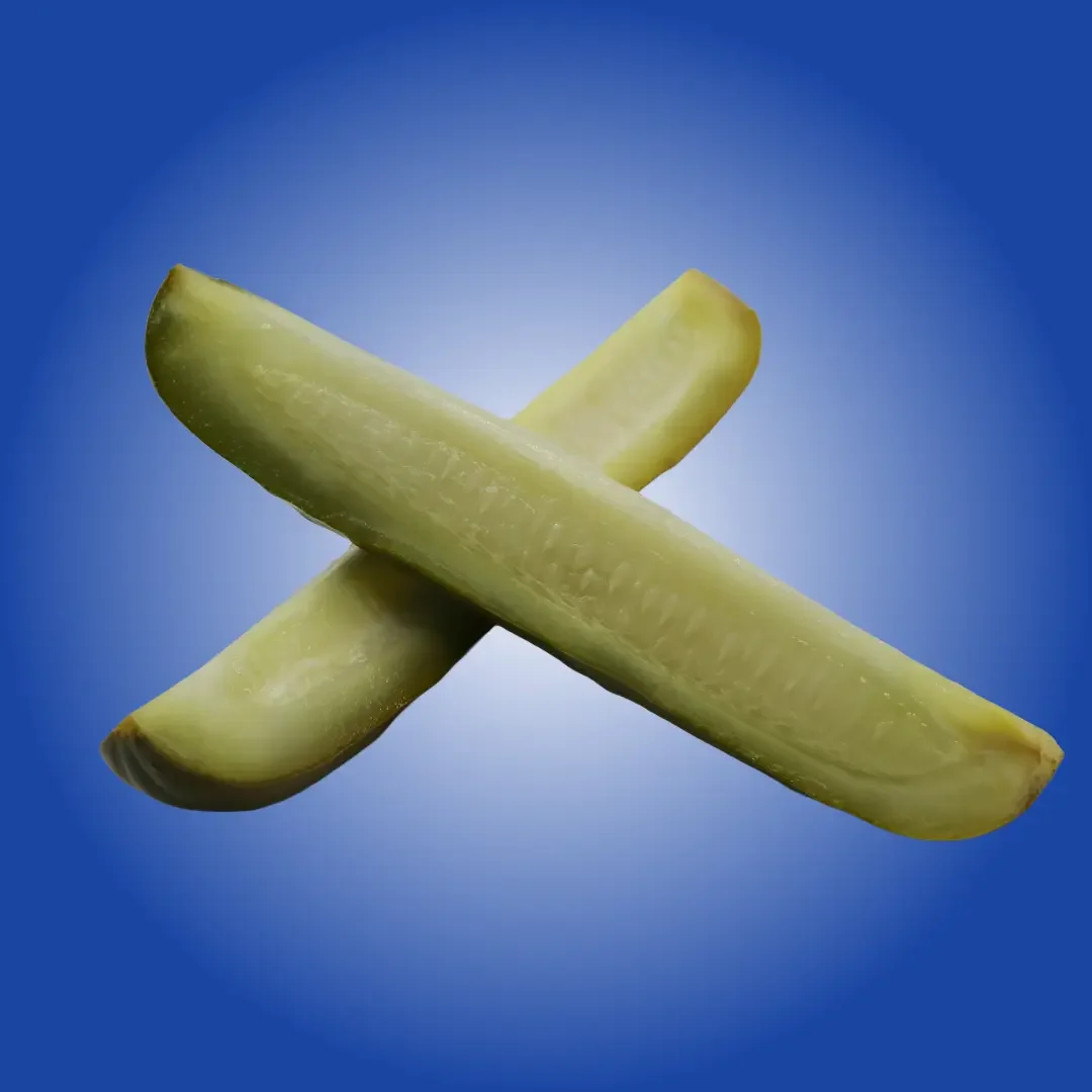 Kosher dill pickle spears served at Sandwell — available as part of the Treat Yo'Self Special combo at Sandwell sandwich shops in NYC