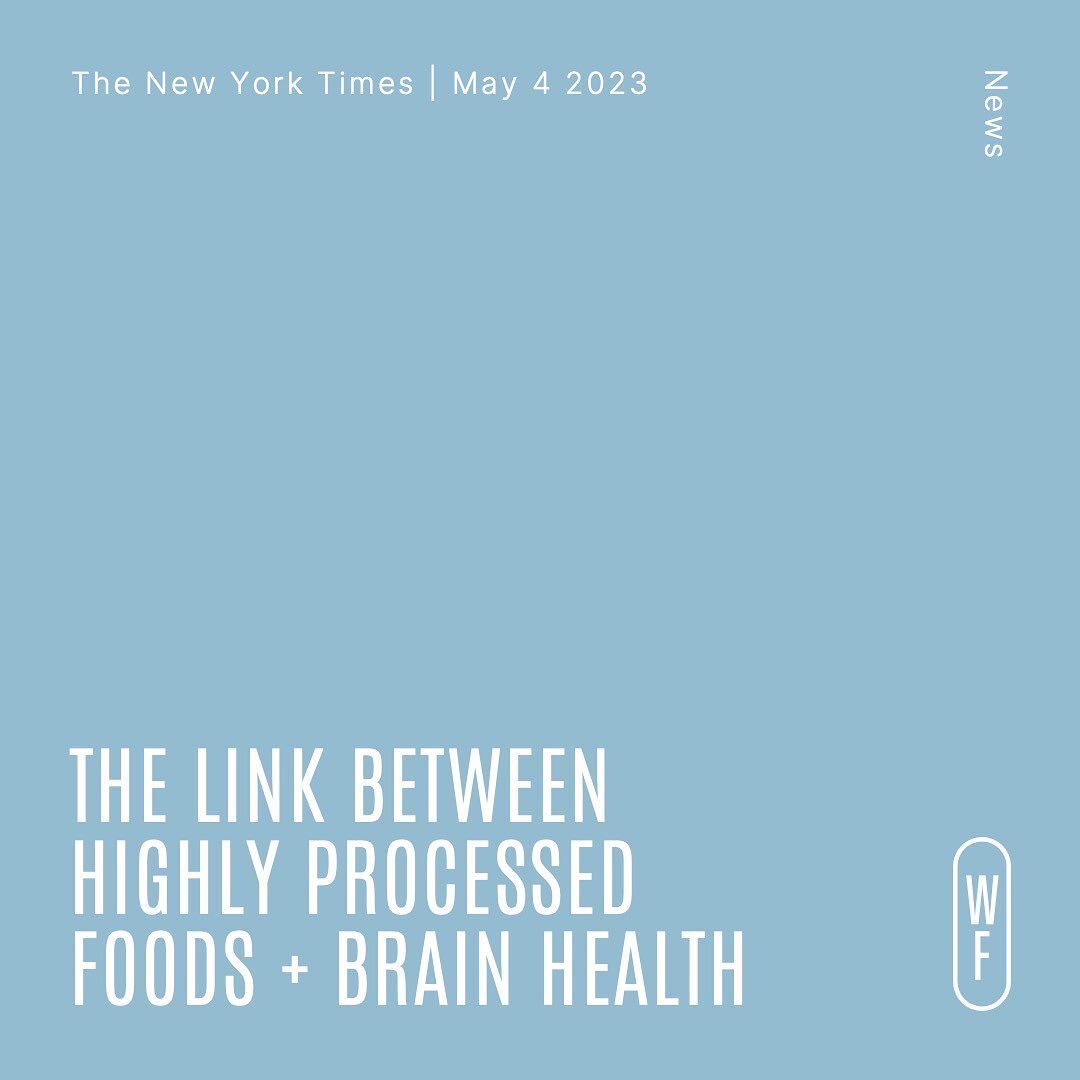 Great to see our partners @foodandmoodcentre mentioned in the New York Times article about the link between highly processed foods and brain health and mental health. 
 
There is in fact a four-part scale from unprocessed, minimally processed to proc