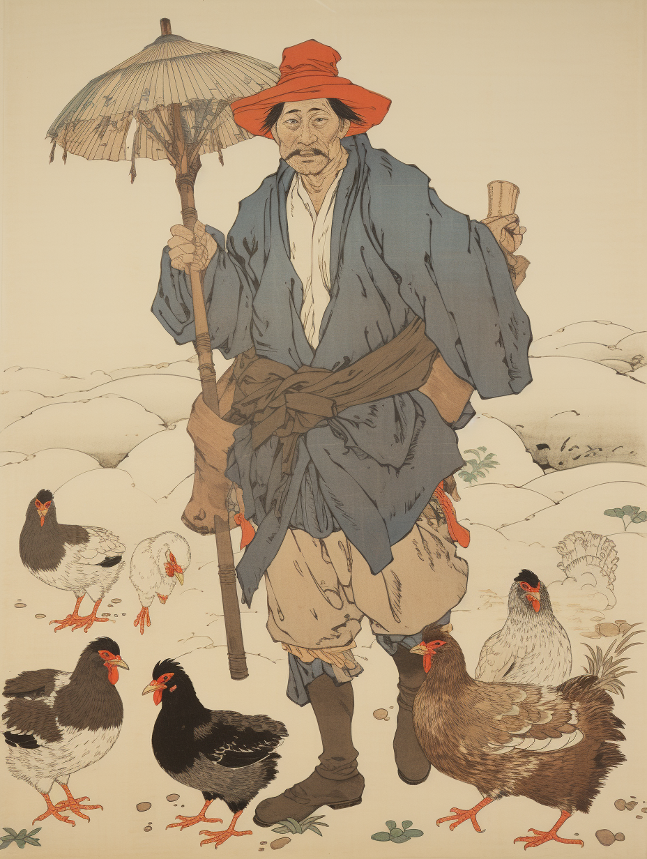 evraknight_style_of_Hokusai_ukiyo-e_a_chicken_farmer_8ef08aa9-c003-4976-bf00-db2ac8dae5b7.png