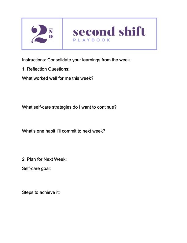 Self-Care Reflection Worksheet