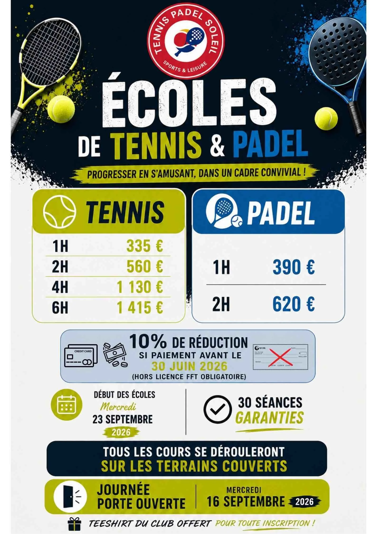 Journée porte ouverte école de tennis et padel