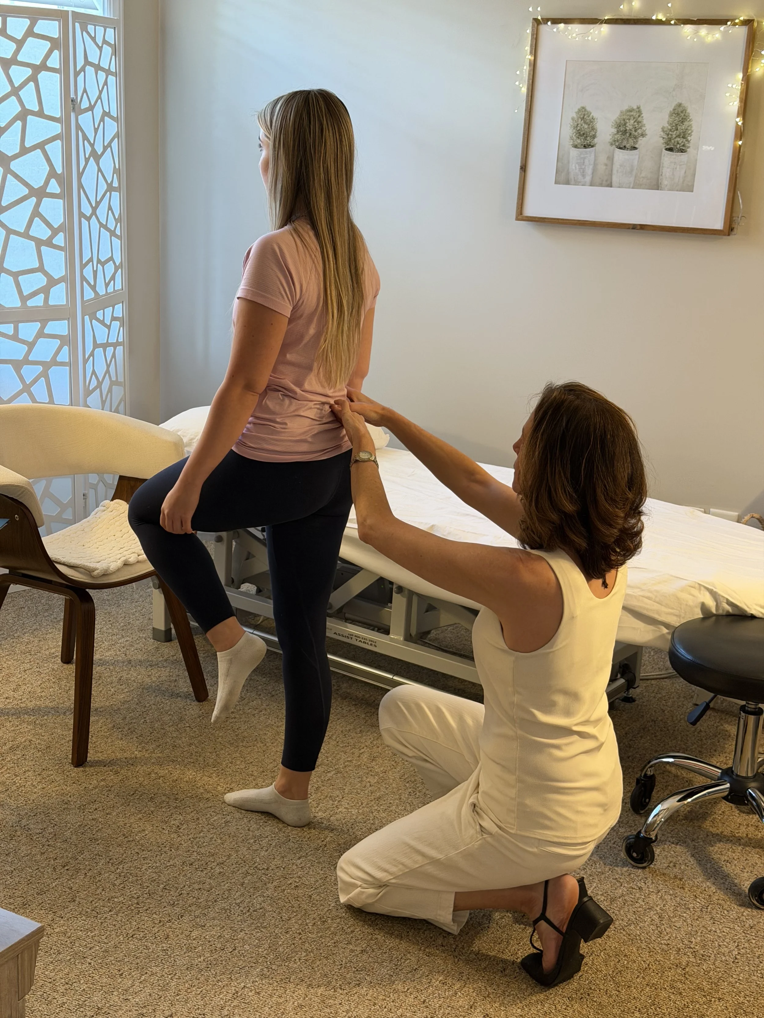 Strengthening the pelvic girdle, strong hips, abdominals for strong pelvic floor. Sacro iliac pain, back pain.