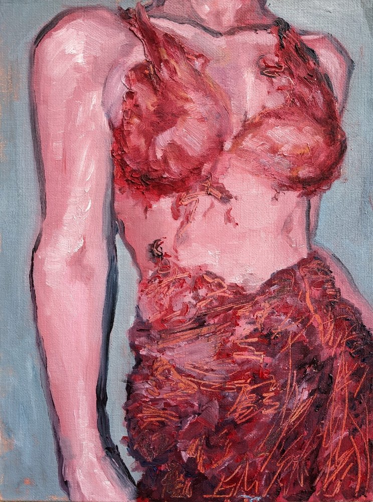 "Brisket", 9x12", Oil on Panel