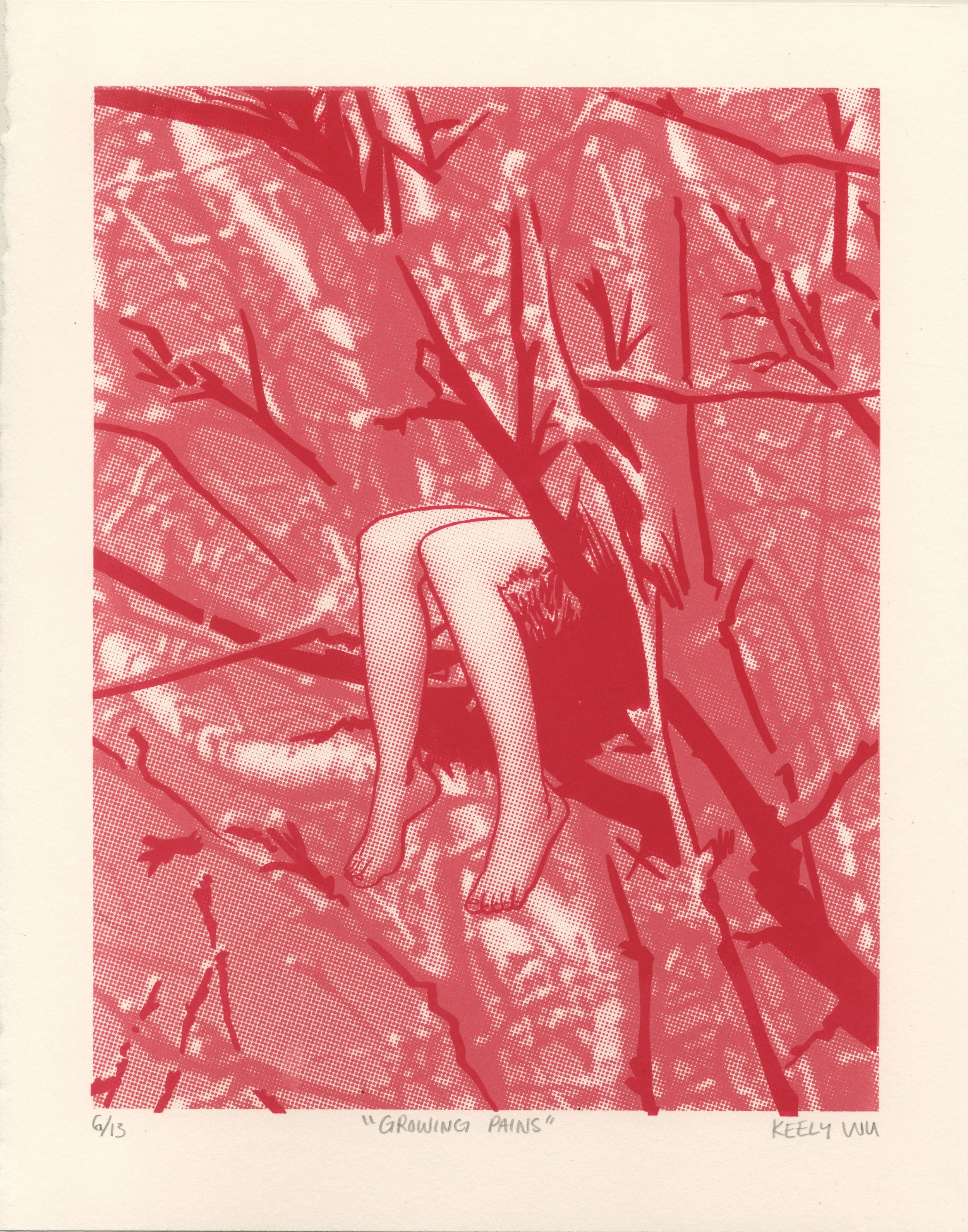 Growing Pains, Screenprint on Stonehenge, 11x14", 2025