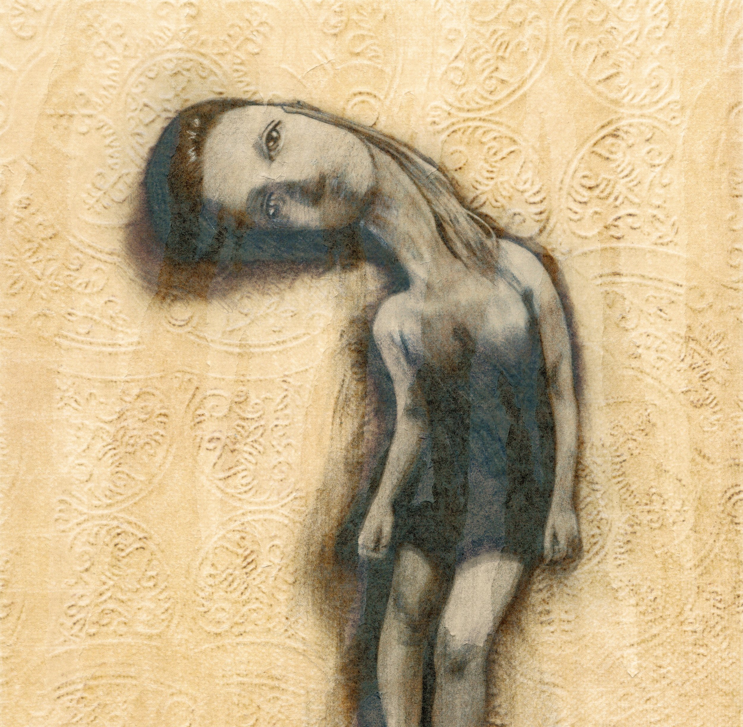 "Bulbous Woman", Charcoal, Graphite, and Digital Collage