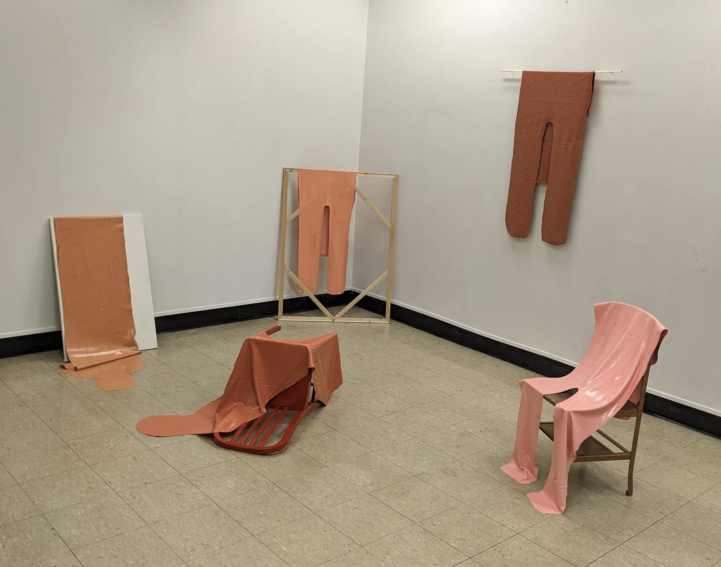 "Skins", Installation of Acrylic Forms and Found Objects