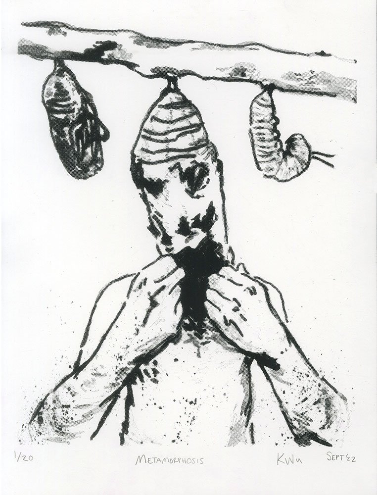 "Metamorphosis", 9x12", Screenprint on Paper