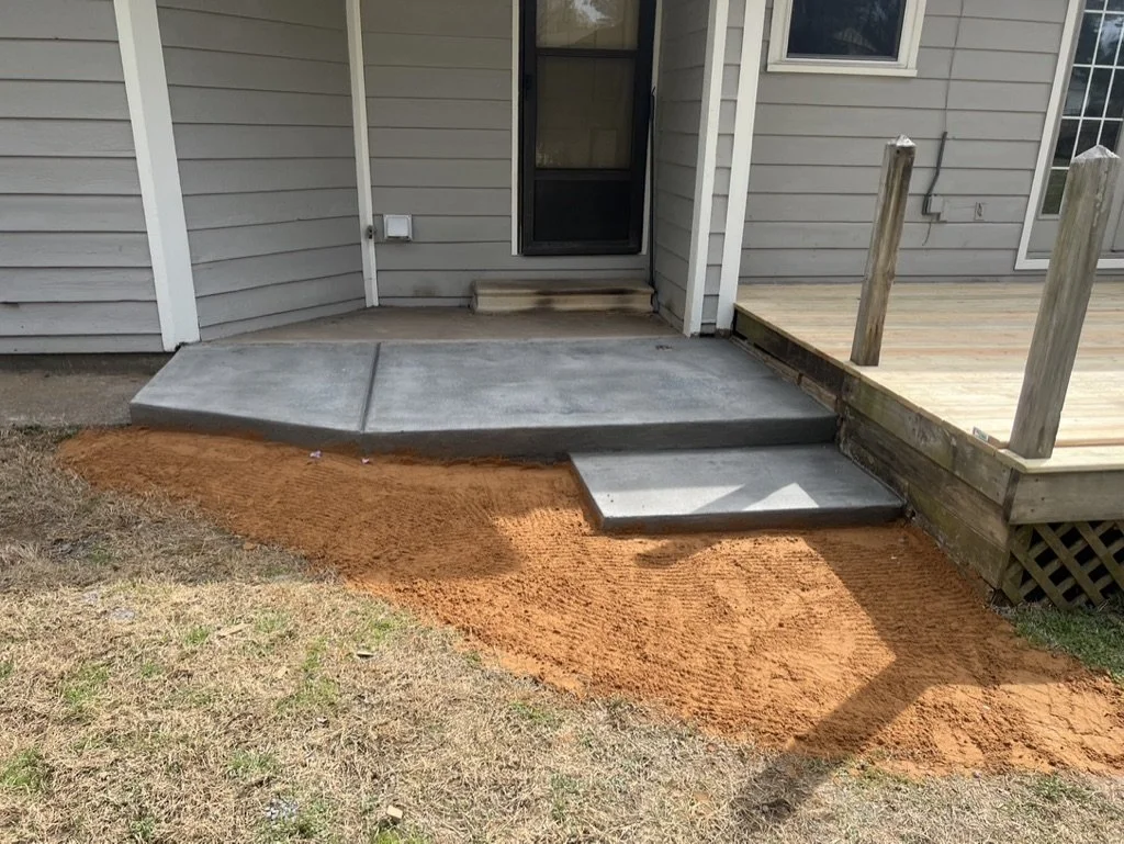 Concrete Landing Pad With Topsoil Install