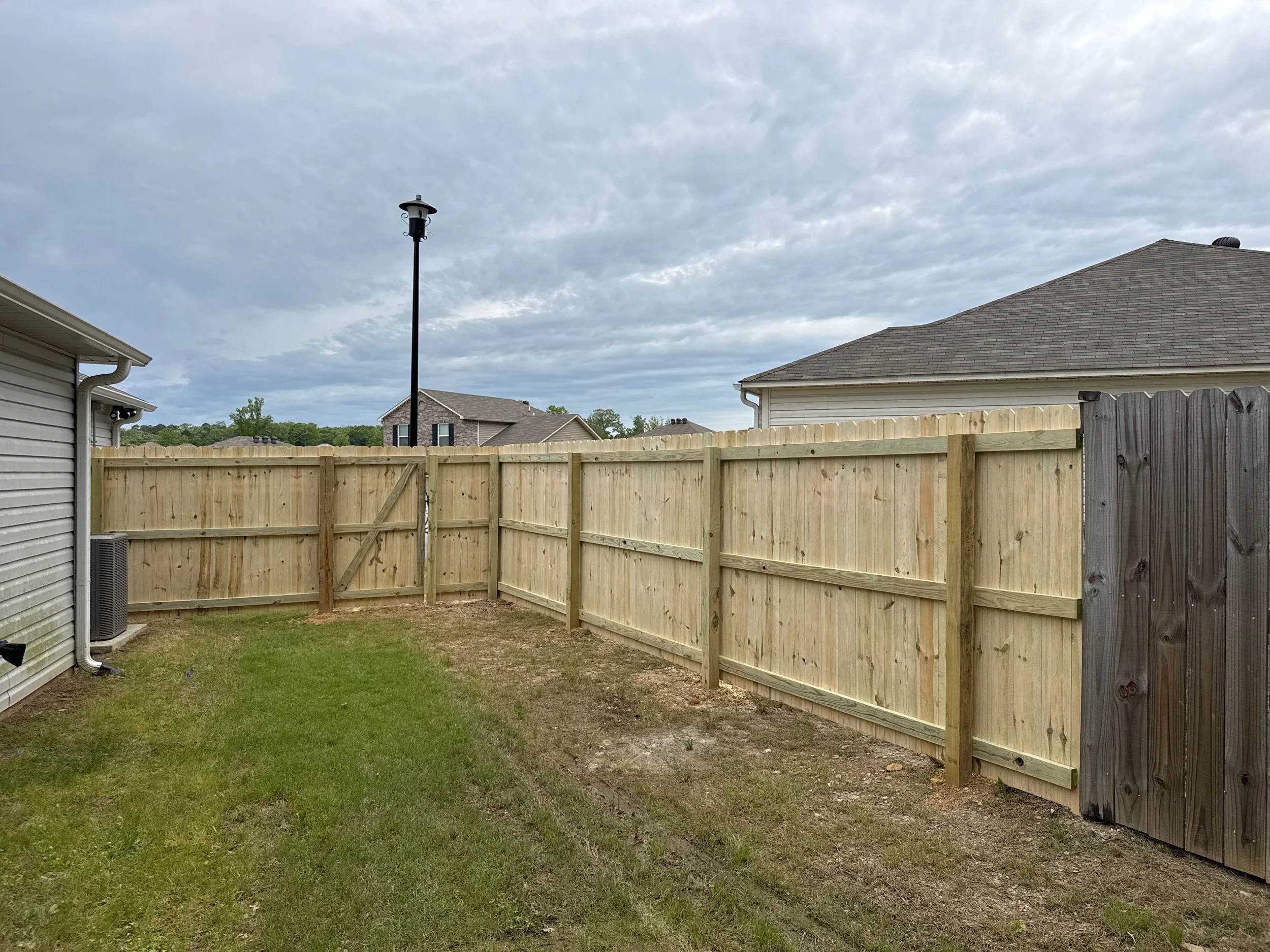 Inside of Standard Grade 6' Privacy Fence