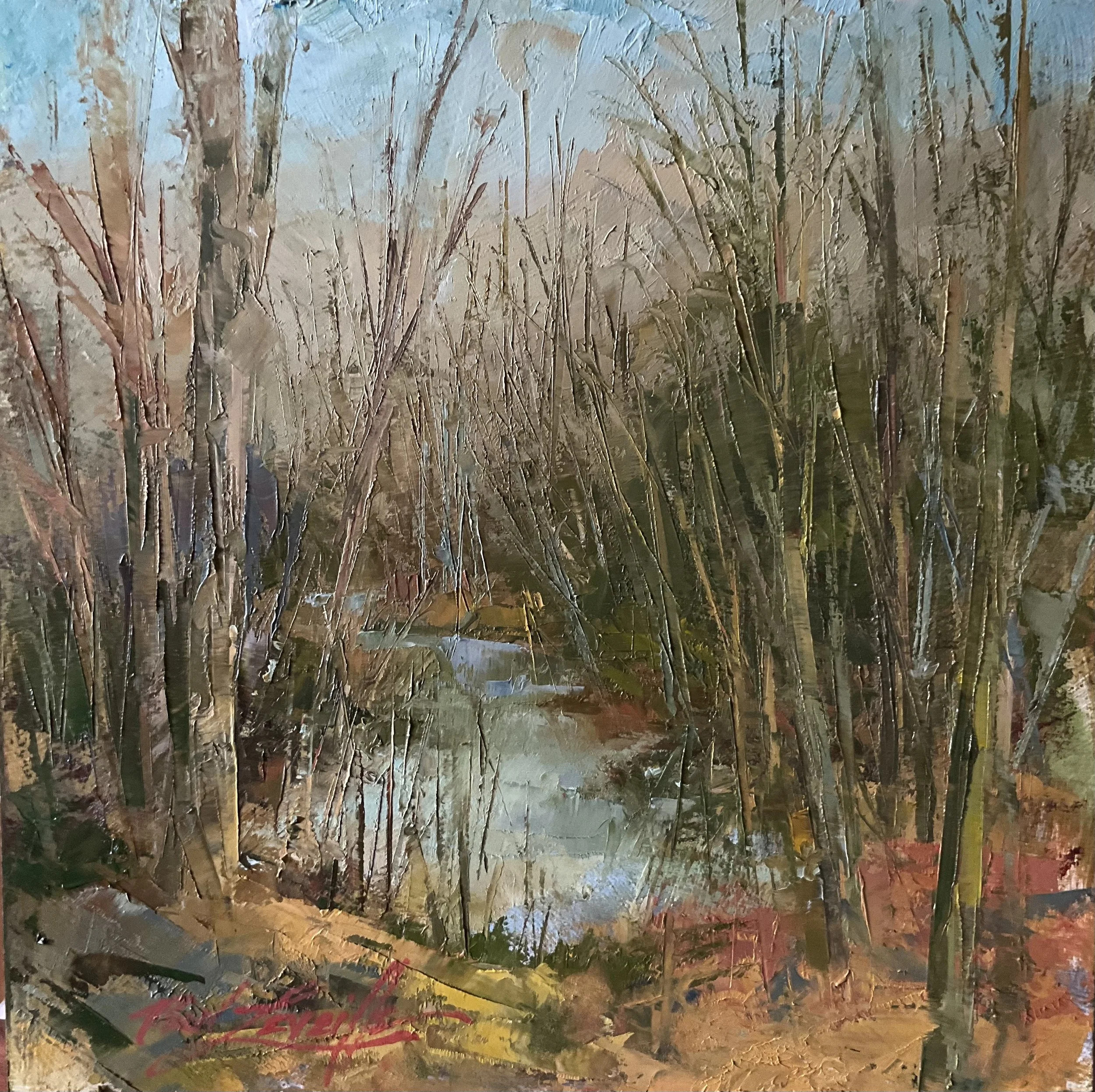 ALMOST SPRING, Oil, 8x8