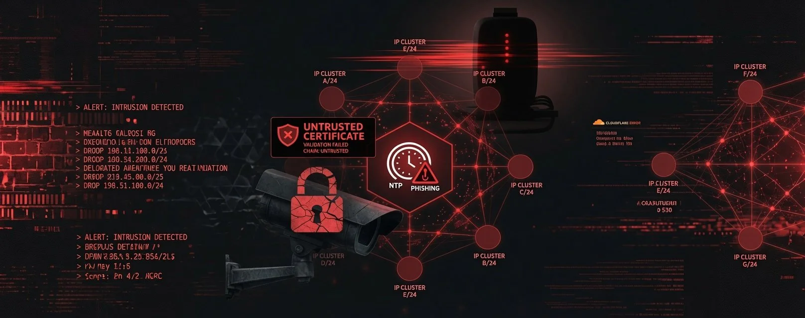 Threat Intelligence: Dual-Use NTP Infrastructure, Scanner Farms, and Certificate-Related Disruptions