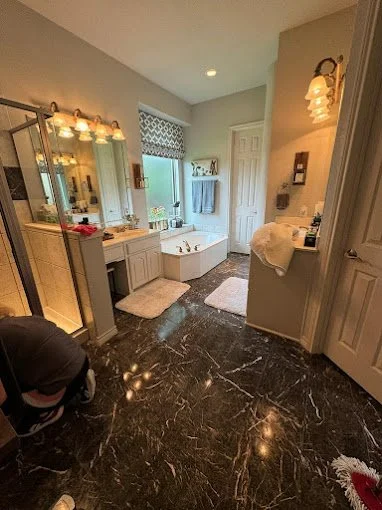Bathroom cleaning during a deep cleaning in Trophy Club, Texas.