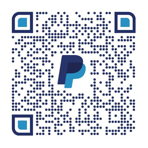 QR code with PayPal logo in the center, used for digital payment transactions.
