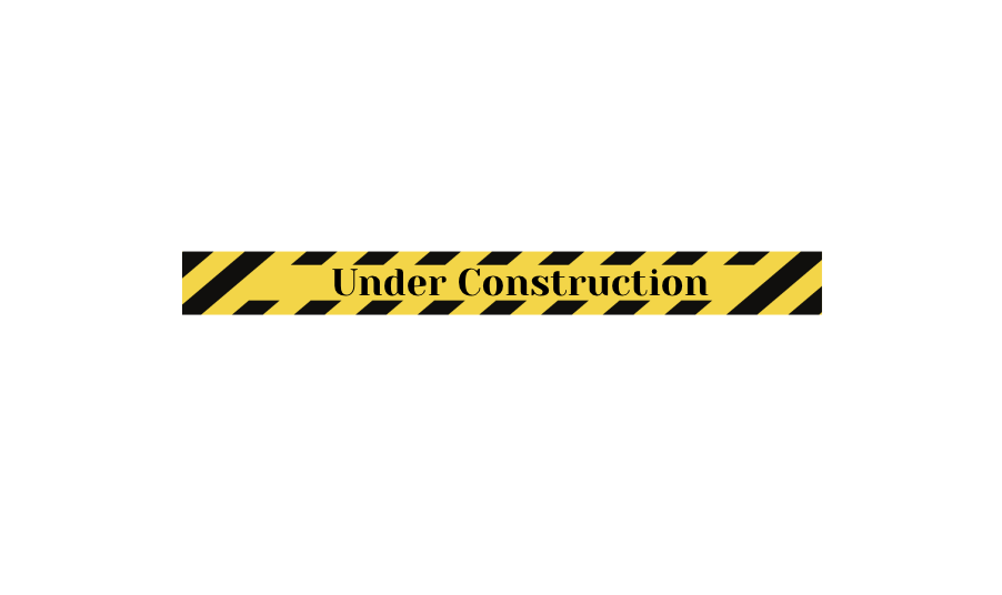 A black and yellow striped barrier tape with the words "Under Construction" written in black.